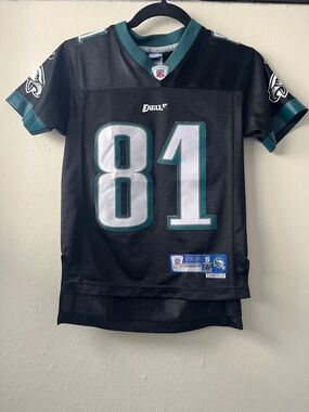 Reebok Philadelphia Eagles Black and Midnight Green #81 Jersey